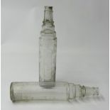 A pair of original glass Esso Lube bottles, height 38cm