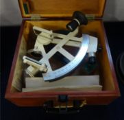 A sextant - a 1970s yacht sextant, German boxed