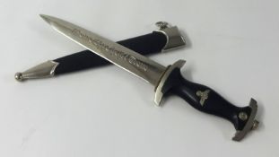 A replica German SS dagger and scabbard length 34cm