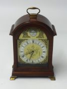 Garrard of London, reproduction mahogany case travel clock of Georgian design, with key, height