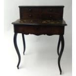 Victorian rosewood small ladies Desk (associated legs) width 54 cm.