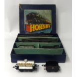 Hornby O gauge tank goods set number 40 boxed together with various O gauge track and boxed signals,