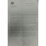 Political memorabilia - a 1971 signed letter by Margaret Thatcher, as Education Secretary an MP