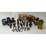 Collection of various Doctor Who memorabilia and figures