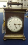 A carriage clock fitted with a late18th early 19th century  verge movement signed H MASTON (MASTON