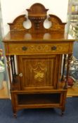 Edwardian Rosewood and Marquetry inlay music cabinet, 63cm wide.