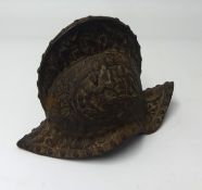 Heavy cast iron Pike helmet, possibly 19th century, height 26 cm.