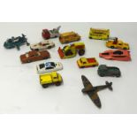 Approx. 250 play worn die cast model cars including Dinky , Corgi etc.