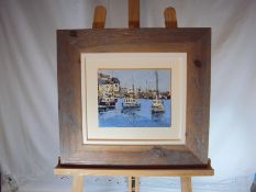 JOHN BOYCE Brixham Harbour, oil on board. 26 cm x 20 cm, framed (53 cm x 49 cm).