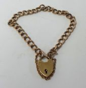 A 9ct gold curb link bracelet, weight 8.1g.