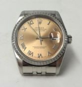 ROLEX a gents Oyster Perpetual Date Just, stainless steel wrist watch with box and papers, dated