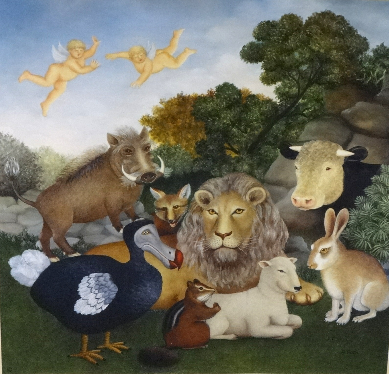 BERYL COOK (1926-2008) a limited edition print 'Peaceable Kingdom', no 24/650, mounted with