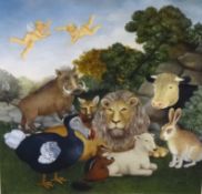 BERYL COOK (1926-2008) a limited edition print 'Peaceable Kingdom', no 24/650, mounted with