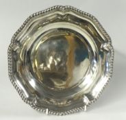 A Victorian silver plate with gadrooned border, maker LG, probably Lambert & Co (George Lambert) ,