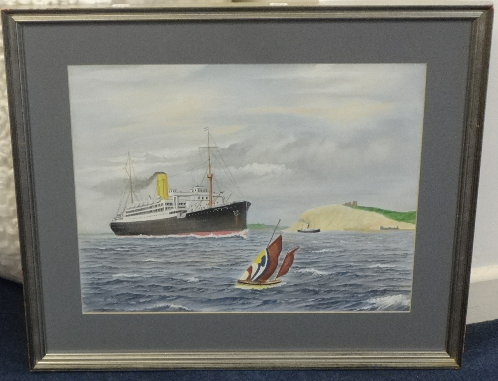 3 various marine scenes including JAMES GARDNER, water colour, Royal Mail Lines Almanzora etc (3). - Image 4 of 5