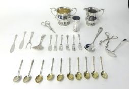 A collection of various silver plated table wares.