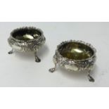 A pair of Geo III silver table salts, London 1770. weight 98g.