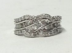 A 10ct white gold. diamond ring, size N.