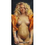 ROBERT LENKIEWICZ (1941-2002) oil on canvas, 'Study of the French Girl 2001'. Signed , titled and