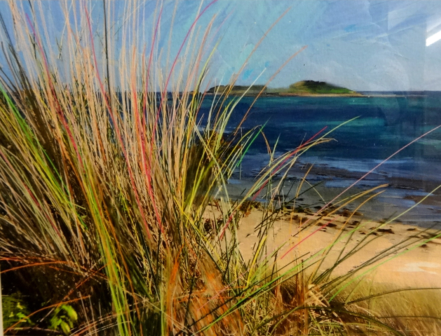 RICHARD LANNOWE HALL (St Ives) signed artist proof print 'Bright Grasses', Scilly Isle, 18cm x - Image 2 of 2