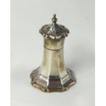 A single silver pepper pot, with flared base, weight 49g.