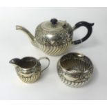 A Victorian silver tea set of small size, circa 1890/1891, weight 13.40oz.