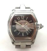 CARTIER ROADSTER a fine gents steel automatic wrist watch, the back plate number 400267CD 2510.