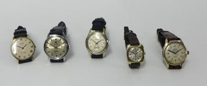 ROAMER five various gents wrist watches including Incabloc and Auto (5).