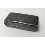 A Russian silver neillo snuff box, 9cm x 2cm x 4cm (some dents), approx. 2.75oz.