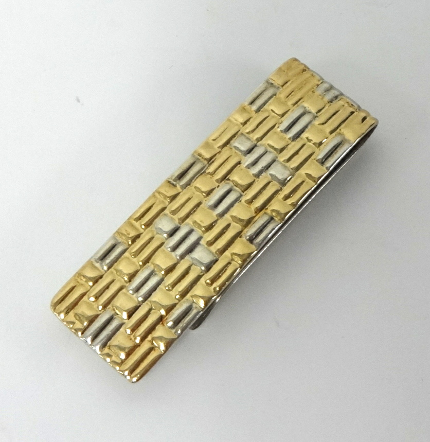 TIFFANY An American 18ct gold and silver money clip.