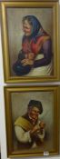 F.VITALI (Italian School) a signed pair of portrait's of an elderly man and women, oil on canvas,