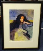 ROBERT LENKIEWICZ (1941-2002) watercolour, signed and titled to image 'Anna Watching Television At