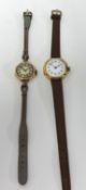 ROLEX a ladies 9ct gold traditional Prima wrist watch and another Rolex rolled gold wrist watch (