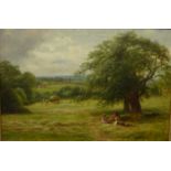 ALFRED BENNETT (1886-1950) oil on canvas, 'Lazy Time, Derbyshire', signed and dated 1905, titled