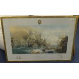 After W.L. WYLLIE  a large print 'Nelson's Trafalgar' , 45cm x 81cm.