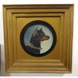 G.MORRIS, LIVERPOOL signed circular oil on board 'Portrait of a Hound' together with a group of