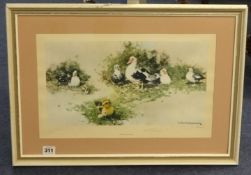 DAVID SHEPHERD OBE (b.1931) Muscovy Ducks, photographic reproduction, signed in pencil and