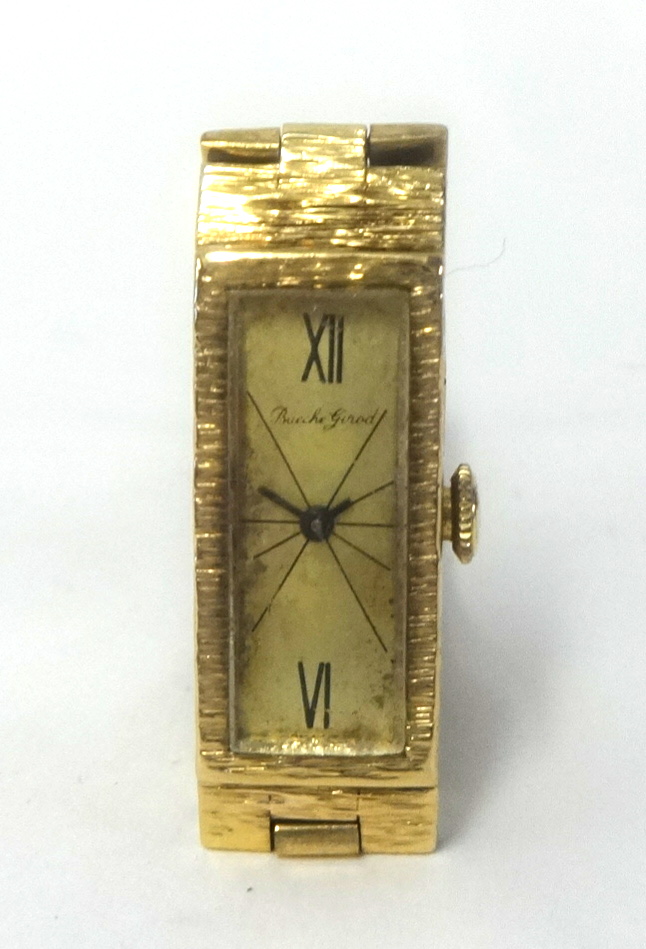 BUECHE GIROD a ladies 9ct gold wrist watch.