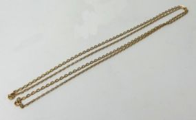 Two 18ct gold necklaces, joined as one long chain, weight 12g.