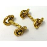 ASPREY -a pair of gents 9ct gold rope cuff links, approx. 12.50g.