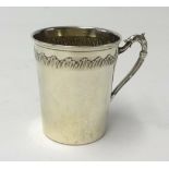 A christening mug with original fitted box, stamped Argent .800, weight.53g.