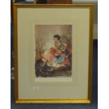 SIR WILLIAM RUSSELL FLINT (1880-1969) a pair of Limited Edition Print No 706/850 with blind art