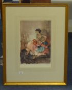 SIR WILLIAM RUSSELL FLINT (1880-1969) a pair of Limited Edition Print No 706/850 with blind art