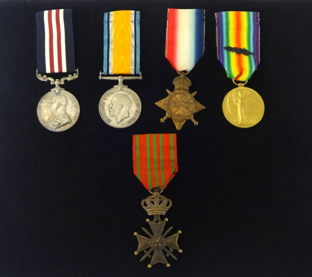 Five Great War Medals including the Military Medal (MM) awarded to SGT. A. (Arthur) BOUGHTON 1/ - Image 2 of 6