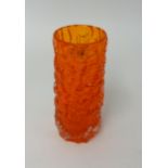 A Whitefriars orange glass vase, height 19cm