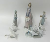 Five Lladro groups and a Lladro style tall figure (5)