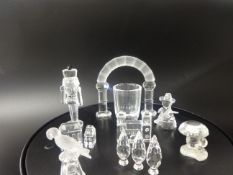 Swarovski crystal glass Various items comprising of Nutcracker, etc