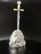 Swarovski Crystal glass Excalibur jewelled sword. Arribas Collection.