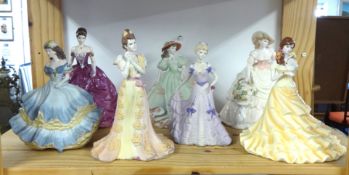 Collection of thirteen Coalport and other porcelain figurines(13).