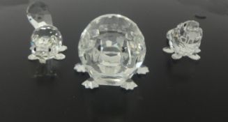 Swarovski Crystal glass 1 Large and 2 small Beavers.